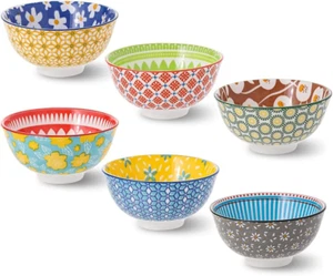 Ceramic Bowl Set Small Bowls - Porcelain Dessert Bowls 10 Oz - 6 Little Bowl for - Picture 1 of 12