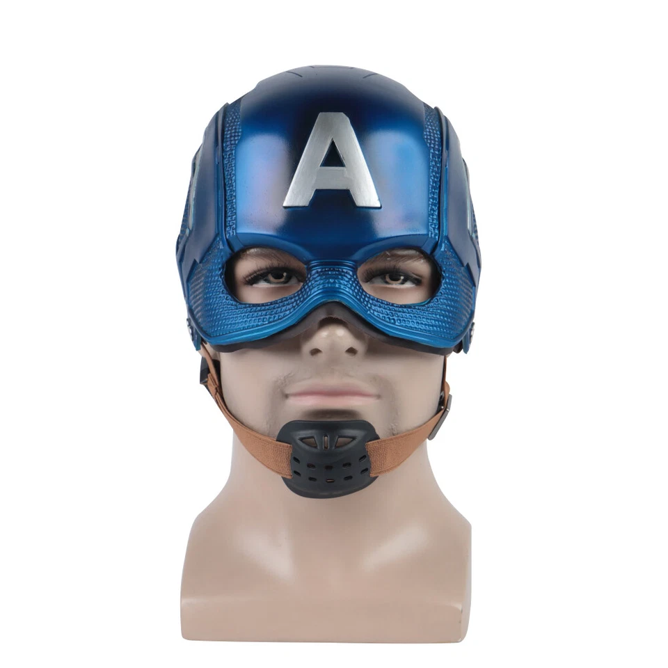 Cosplay Captain America Helmet Avengers Endgame Steve Rogers  Superhero Mask PVC - Image 1 of 4
