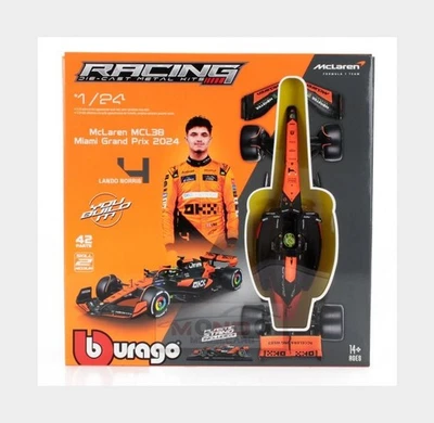 1:24 BURAGO Mclaren F1 Mcl38 #4 2024 Lando Norris Orange Black BU28504-N-KIT - Immagine 1 di 2