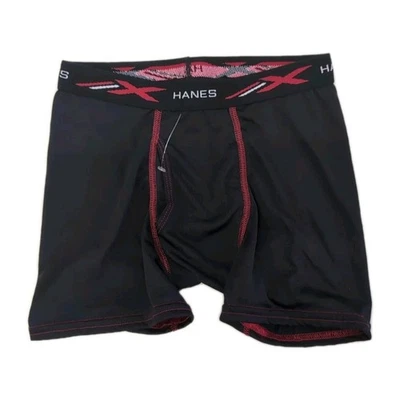 Calzoncillos boxer Hanes X-Temp para niños, negros/rojos, talla L Foto 1 de 2