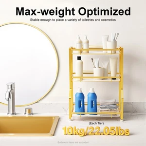 Make-up Organizer 3 Ebenen Badezimmer Theke Organizer Kosmetik Aufbewahrung Regal - Bild 1 von 21