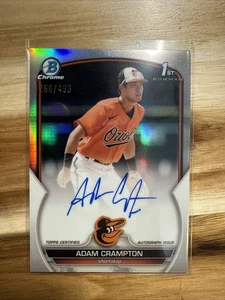 2023 Bowman Adam Crampton Chrome Auto Refractor 1st #/499 Orioles - Picture 1 of 2