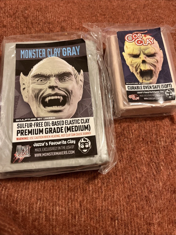 NUEVO Monster Clay Gris (4,5 lb) y Cosclay Suave (1 lb) ¡Lote de Arcilla Esculpida! 🎨 Foto 1 de 4