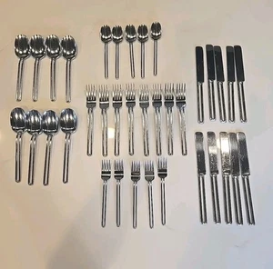 37 Piece  Set Lauffer Japan 18/8 VTGStainless Flatware Rare Gap Style Handle  - Picture 1 of 11