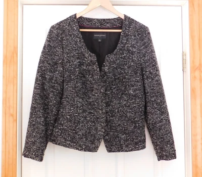 Blazer de tweed blanco y negro Banana Republic para mujer mezcla de lana talla 14 Foto 1 de 4