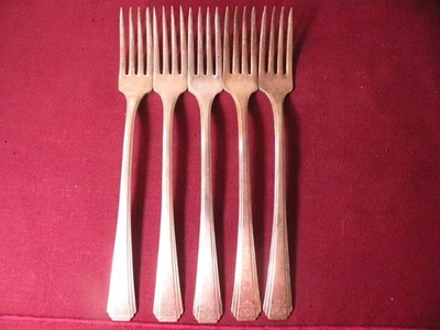 Juego de 5 horquillas de rejilla Oneida Silverplate Skyline Skycrest 7 1/2" Foto 1 de 3