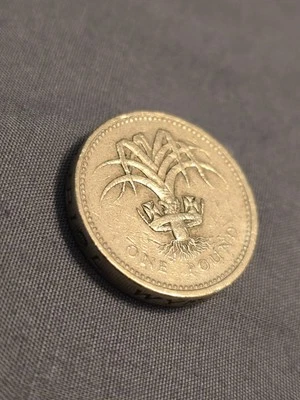 One Pound Elizabeth Coin 1990 Upside Down Error And Mint  Error On Letters - Image 1 of 4