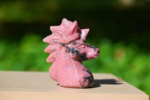 3,4 Zoll natürlicher Rhodonit Einhorn geschnitzt Reiki Heilung Dekor Kristall Urlaubsgeschenk 1 Stck. - Bild 1 von 12