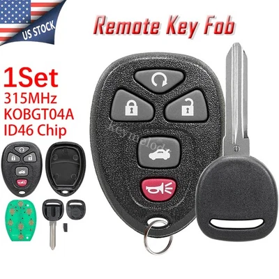 Llave de encendido para coche Pontiac Grand Prix 2005-2008 + mando a distancia sin llave KOBGT04A Foto 1 de 4