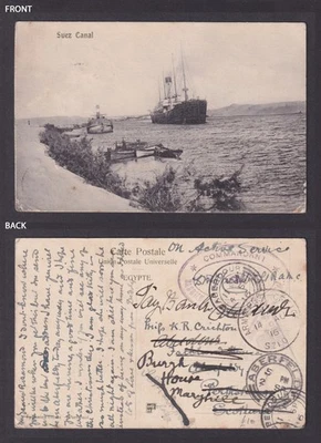 EGIPTO 1916, Postal censurada Primera Guerra Mundial a Aberfeld Reino Unido Foto 1 de 3