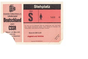 Alte Länderspielkarte Deutschland - CSSR in Düsseldorf 1973 - Bild 1 von 1