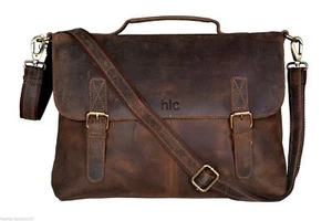Borsa messenger uomo in pelle borsa marrone valigetta laptop borsa a tracolla - Foto 1 di 7