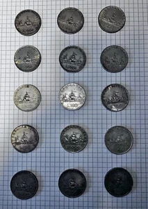 15 Silver Coins 500 Lira The Caravelle Rare Antique - Picture 1 of 2