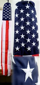60" Embroidered U.S. USA American Flag 100% Polyester Wind Sock W/Grommets - Picture 1 of 6