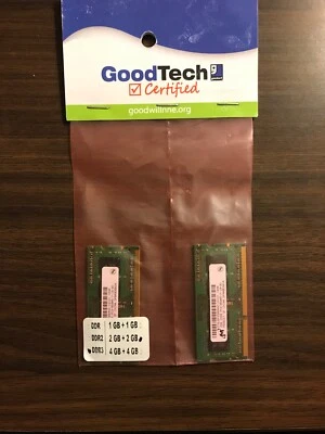 Micron 4GB (2 x 2GB) DDR3 PC3-8500S Sodimm Memory RAM - MT8JSF25664HZ-1G1D1 New - Image 1 of 3