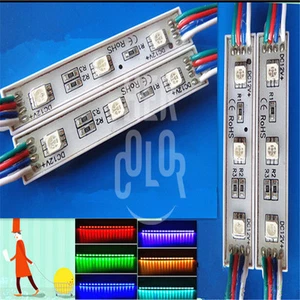 100pcs 3 RGB LED 5050 SMD Module Waterproof Light Lamp Strip DC 12V - Picture 1 of 4