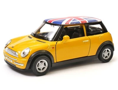 Mini Cooper with British Flag Car Model Diecast 1:34-1:39 Scale Welly - Image 1 of 4