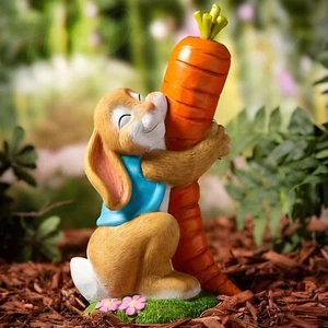 Adorable Easter Bunny with Carrot Garden Statue Sculpture Spring Yard Art Decor - Picture 1 of 4
