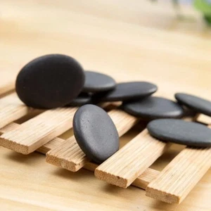 7PCS 3*4 cm Hot Stone Massage Set – Basalt Lava Stones with Heater Box for Spa - Picture 1 of 7