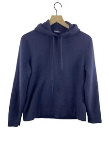 Naadam Women's Large 100% Cashmere Hooded Sweatshirt Black Old Money Neutral - Picture 1 of 8