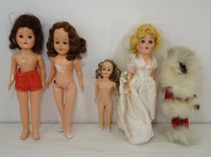 Vintage Doll Lot Hard Plastic Bride Fur - Picture 1 of 9
