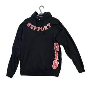 Support 81 Men’s Hoodie Pullover Size Large Black 818 VTG Vintage Motorcycle - Bild 1 von 2