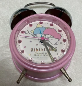 Sanrio Kiki & Lala Alarm Clock Color Pink 12 Hour Display Battery JAPAN USED - Picture 1 of 12