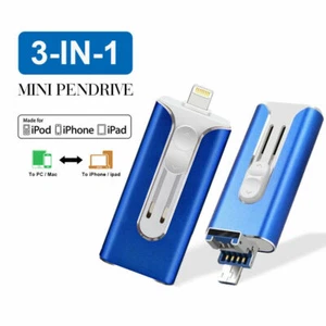 2T 1T 512G USB3.0 Flash Drive Memory Stick U Disk OTG Pendrive Fr iPhone iPad PC - Photo 1/12