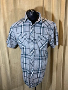 Camisa Para Hombres Corral West Western XL Gris Cuadros S/S Cuna/poliéster Broches Rockabilly - Imagen 1 de 5