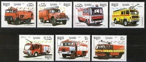 Kampuchea Cambodia 1987 Fire Engines 7v set MNH - Picture 1 of 1
