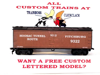 HO SCALE CUSTOM LETTERED FITCHBURG RR REEFER FALLEN FLAG LOT AVAIL IN O SCALE - Image 1 of 4