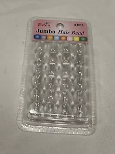 NEW eden 24 count jumbo hair bead accessories braids BR6 CLEAR - Picture 1 of 2