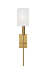 ED Ellen DeGeneres Brianna 1 Light Tail Sconce, Brass/White - EW1161BBS - Picture 1 of 4