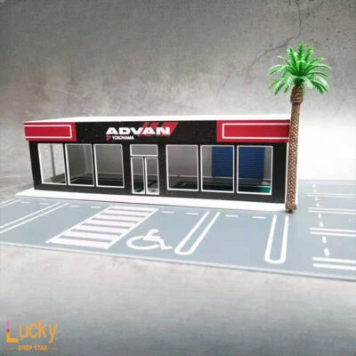 1/64Diorama Car Showroom Model LED Lighting City Street View Scene Display Model - Image 1 of 4