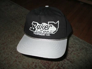 BAKER & SONS EQUIPMENT COMPANY HAT vtg Snapback Baseball Cap Black Silver NOS - Picture 1 of 3