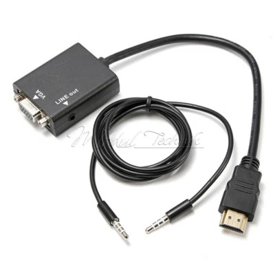 HDMI Male to VGA Female Video 1080P Adapter Cable Converter for PC DVD HDTV TV - Bild 1 von 4