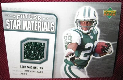 2006 UPPER DECK ROOKIE DEBUT FUTURE STAR MATERIALS FSM-LW LEON WASHINGTON SILVER - Image 1 of 2