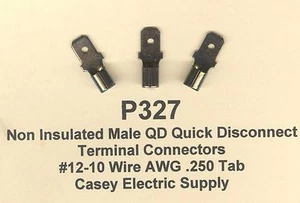 50 Non Insulated QD Quick Disconnect MALE Terminals #12-10 Wire .250 Tab MOLEX - Picture 1 of 2