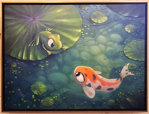 ROB KAZ - PLAYING KOI - S/N LIMITED EDITION GICLEE on CANVAS 20 x 26.5 - Picture 1 of 3