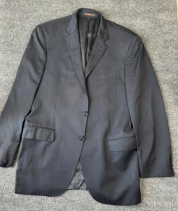 Peter Millar Virgin Wool Dark Navy Blue 2 Button Blazer Sport Coat Mens 42T Tall - Picture 1 of 9