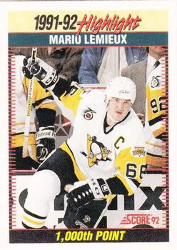 #448 Mario Lemieux - Pittsburgh Penguins - 1992-93 Score USA Hockey - Image 1 of 1
