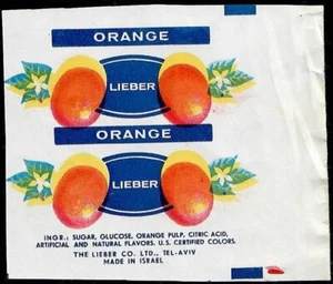 Judaica Israel Old Wrapper Candy By Lieber Tel Aviv Orange - Picture 1 of 1