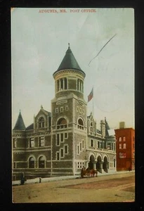 1908 Post Pferdewagen Augusta ME Kennebec Co Postkarte Maine - Bild 1 von 1