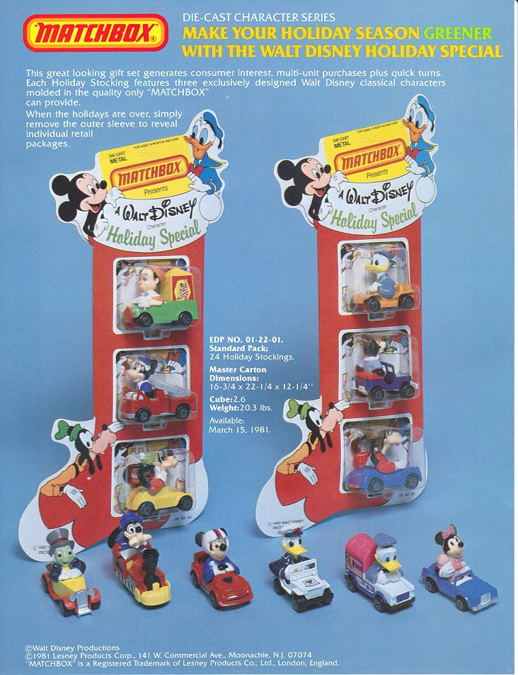 Matchbox original promo leaflet "Disney series" Stockings USA 1981 - Image 1 of 1