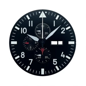 37.7mm Pilot’s Black Dial & Hand Set, Compatible with Miyota 0S00 Chronograph - Picture 1 of 9