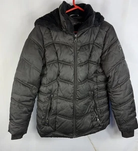 Nautica women’s black puffer jacket with removable hood size Large  - Picture 1 of 6
