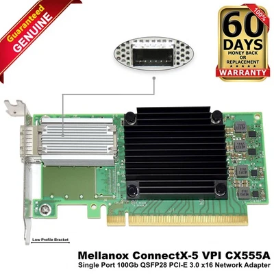 Dell Mellanox ConnectX-5 CX555A 1-Port 100GbE EDR IB QSFP Network Adapter 6FKDT
