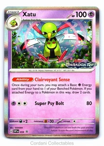 Xatu SVP059 - Paradox Rift - STAFF Stamped Prerelease Pokemon Card - Picture 1 of 2