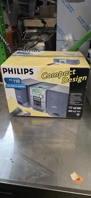 Philips MC118 Micro Sistema CD Reproductor de CD Diseño Compacto De Colección Nuevo Raro Foto 1 de 2