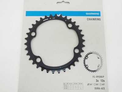 NEW! Shimano Dura-Ace 34T FC-9200/P 2x 12-Speed Bicycle Inner Chainring Black  - Image 1 of 4
